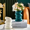 Plastic Spiral White Vase Nordic Creative Flower Arrangement Container For Kitchen Living Bedroom Home Decoration Ornament 5