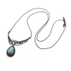 Handmade Rope Braided Macrame Crystal Stone Pendant Necklace For Women Natural Labradorite Weave Adjustable Necklace Jewellery 2