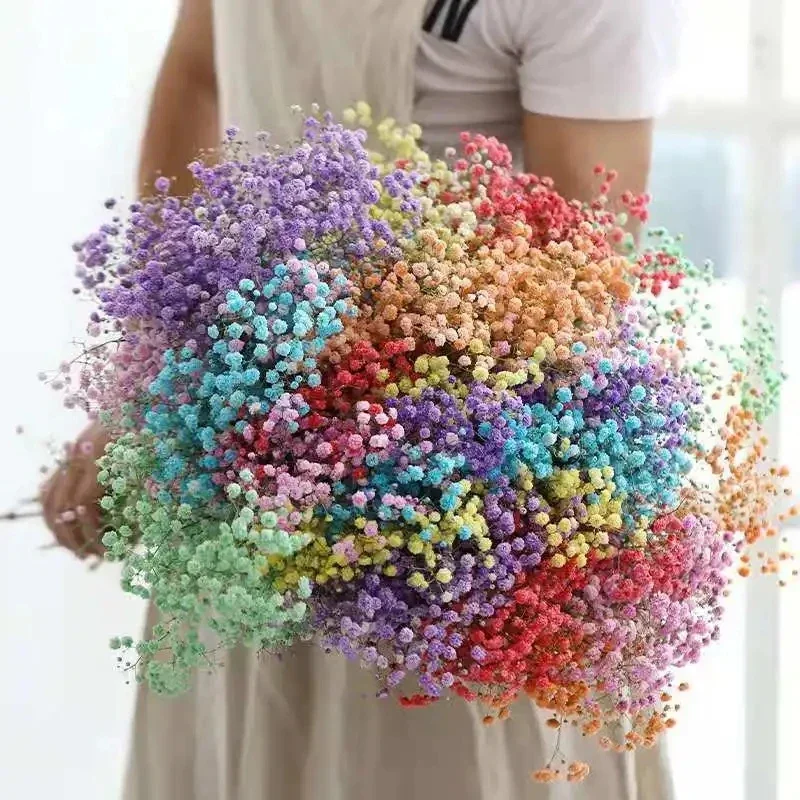 

100g Dried Flowers Baby Breath Preserved Flowers Gypsophila Bouquet Boho Home Decor Colorful Gypsophile Wedding Party Decoration