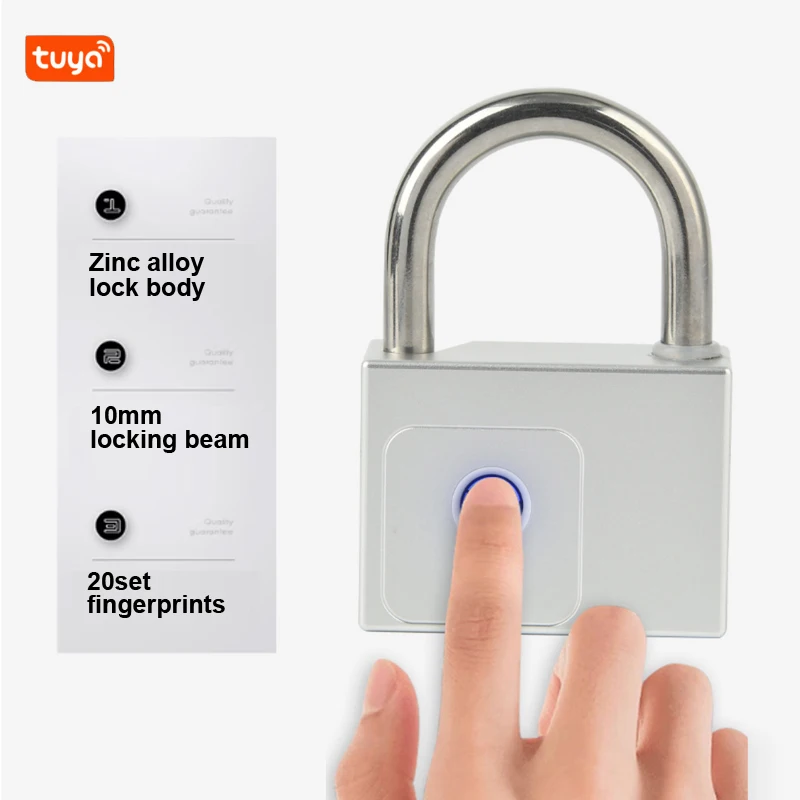 P70 Tuya Smart Padlock Bluetooth Fingerprint Lock Warehouse Gate Heavy Large Siz