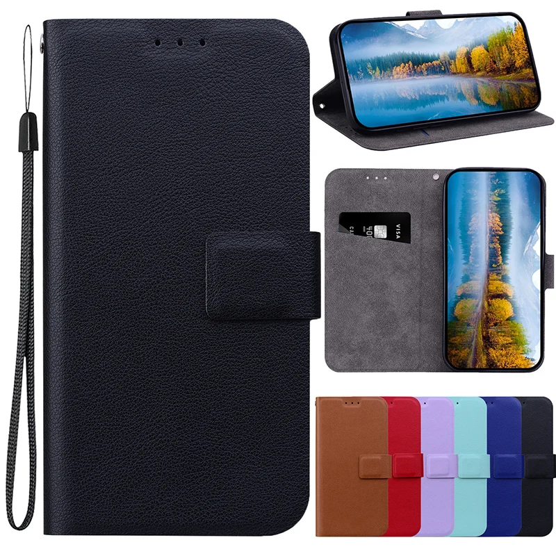 Luxurious Leather Flip Wallet with Magnetic Closure and Stand Feature