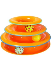  Cat Toy Three-layer with Ball Wheel Interactive Puzzle Track Space Tower Amusement Plate 