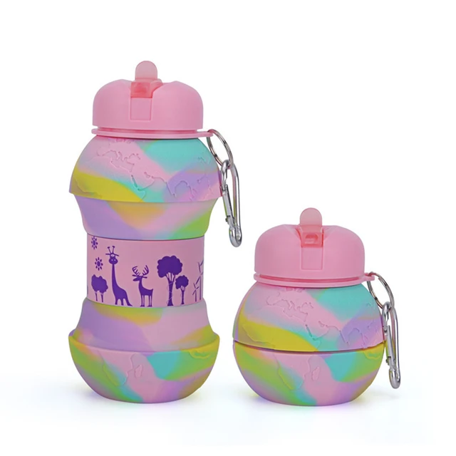 Children's School Silicone Water Bottle  Cute Water Bottle School Kids  Girls - 550ml - Aliexpress