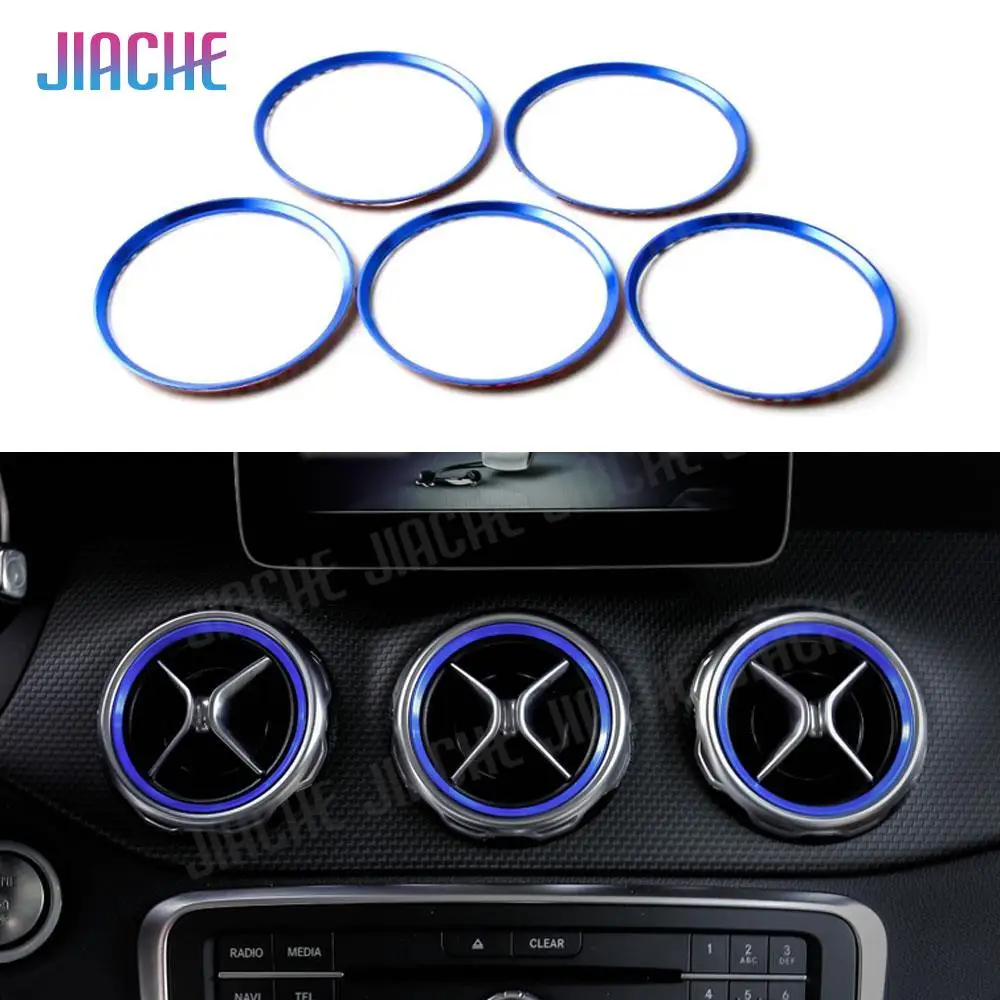 

5 PCS Air Condition AC Outlet Air Vent Ring Cover Trim Decoration for Mercedes Benz CLA GLA GLC Class W117 X156 AMG Car Styling