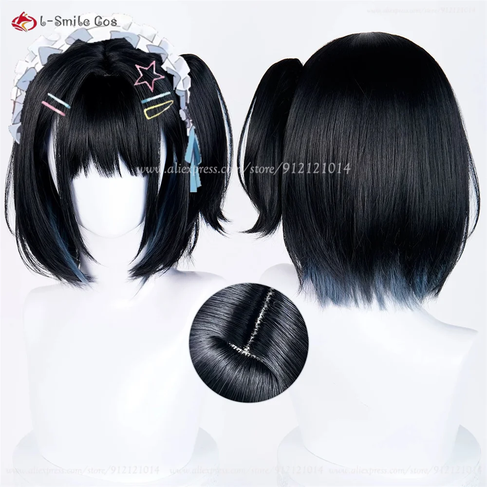Qiao Ling Rin Jo Cosplay Perücke Schwarz Synthetik Hitzeresistent Anime Halloween 10