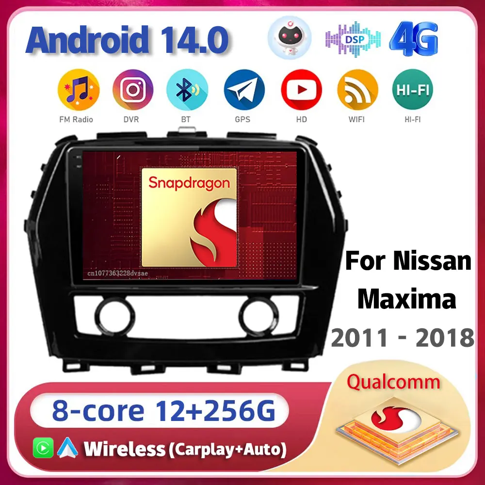 Android 14 Carplay For Nissan Maxima 2011 2012 2013 2014 2015 2016 2017 2018 Car Radio Multimedia Player Stereo Head Unit 2din