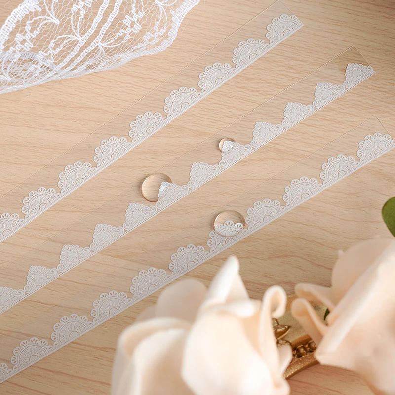 30pcs Retro Floral White Lace Sticker Hand Account DIY Decoration Scrapbooking Photo Album Craft Junk Journal Decor Supplies