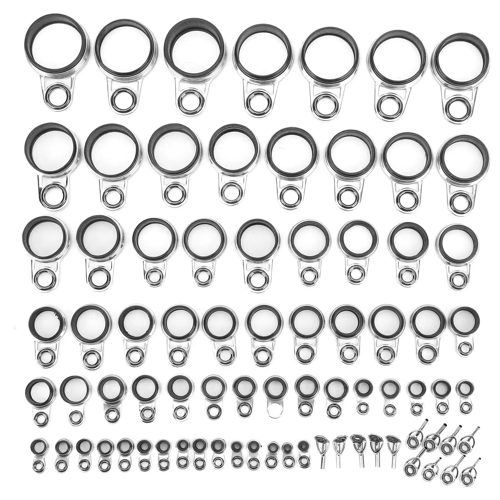 Fishing Rod Wire Top Tip Set Stainless Steel Ceramics Fishing Line Guide Rings