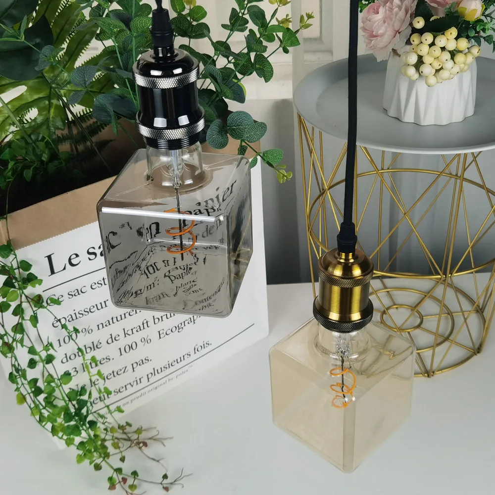 LED 아이스 큐브 창의적인 전구 복고풍 따뜻한 조명 소프트 필라멘트 특수 모양의 조명 샹들리에