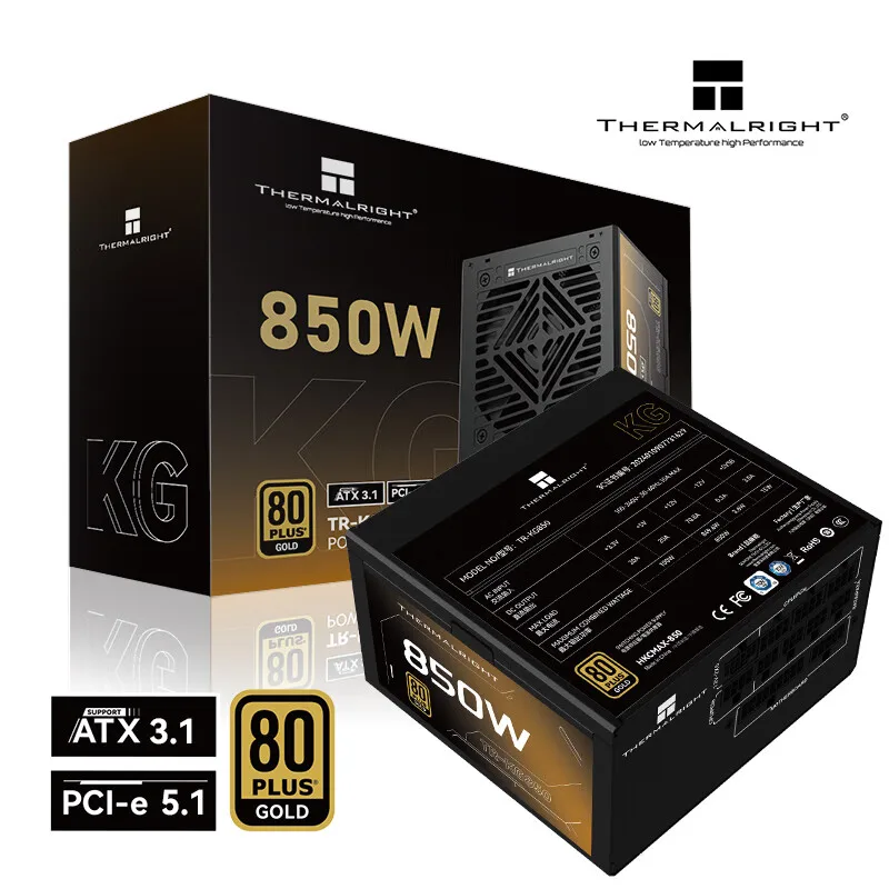 써멀라이트 TR-KG650 골드 메달 풀 모듈러 파워 서플라이 ATX3.1 전압 100-240V KG750W 850W 14CM PSU 소형 PC 파워 서플라이
