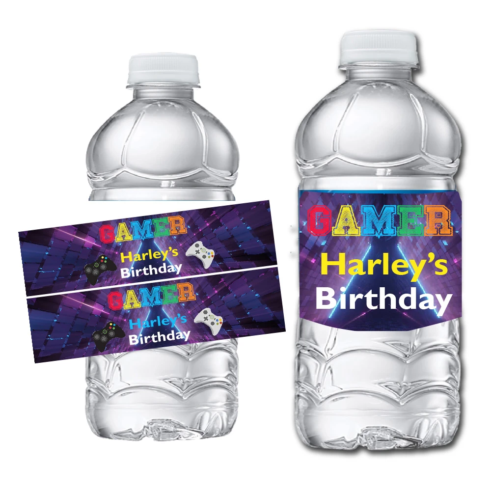 30/20 Customize Video Game Theme Water Bottle Labels Stickers Self Adhesive  Wine Candy Wraps Birthday Baby Shower Decorations| | - AliExpress