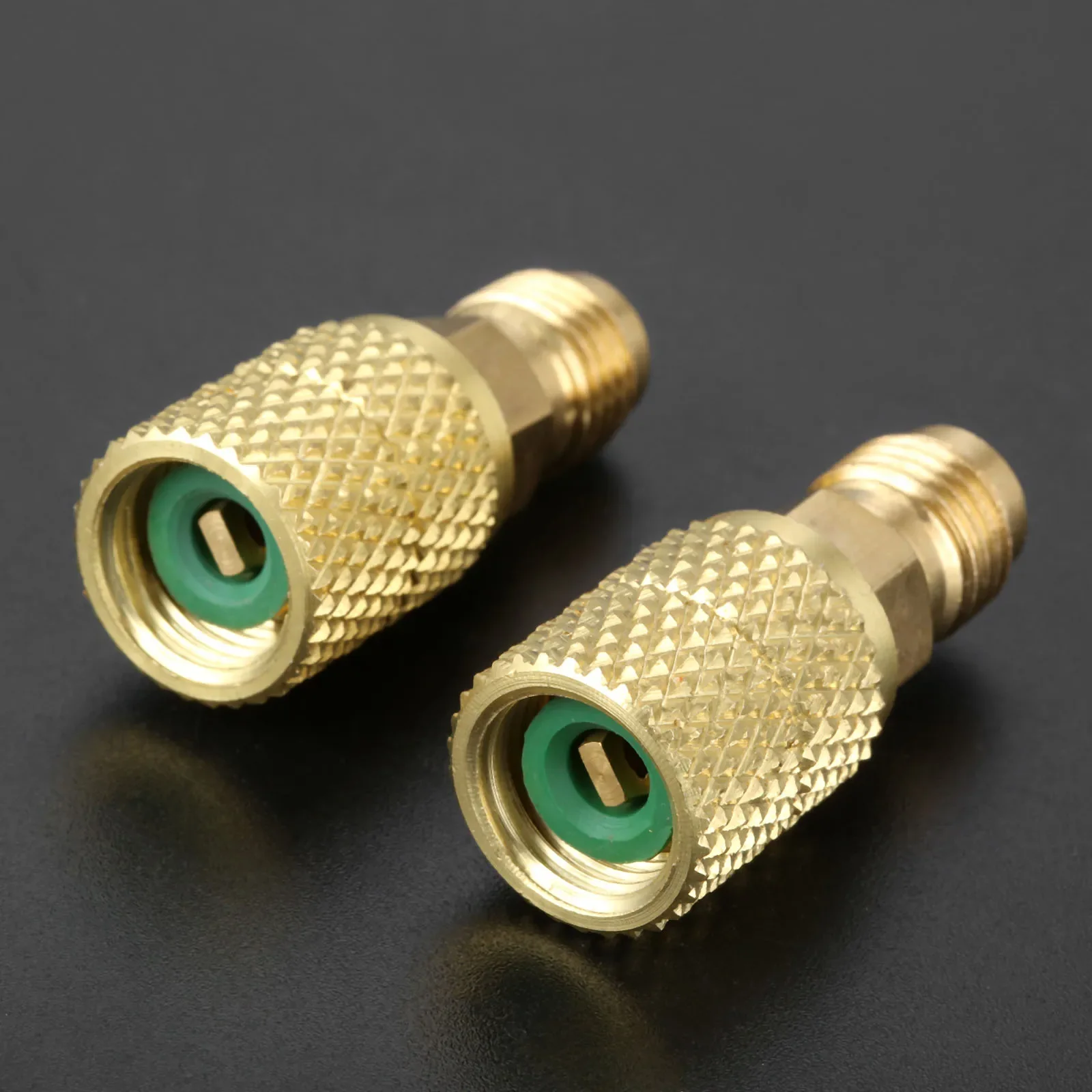 2Pcs Brass Swivel Adapter Mini Split HVAC System 1/4 Male SAE To 5/16 Female Connector for R410A Air Conditioner Refrigeration 4