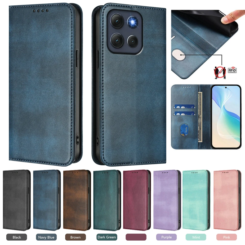 Premium RFID Leather Wallet with Magnetic Cover