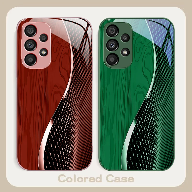Wood Grain Mesh Black Glass Phone Case