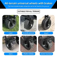 Collapsible Folding Utility Beach Cart Wagon Heavy Duty Large Capacity Fold Wagon Ourdoor Trolley Portable Garden Camping Cart 3