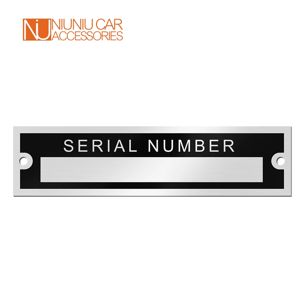 Blank or Engraved Aluminum Serial Chassis Number ID Tag Vehicle Identification VIN Plate Trailer Car Quadbike