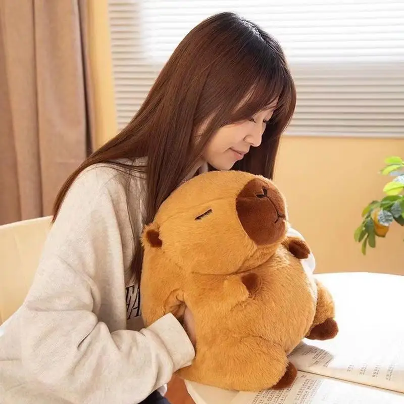 Portable Hand Warmer Capybara Hot Water Bottle Plush Toy Winter Large Warm Bottle Plush Pillow Doll With Hand Filling Pouch Cartoon Hand Warmer Bag