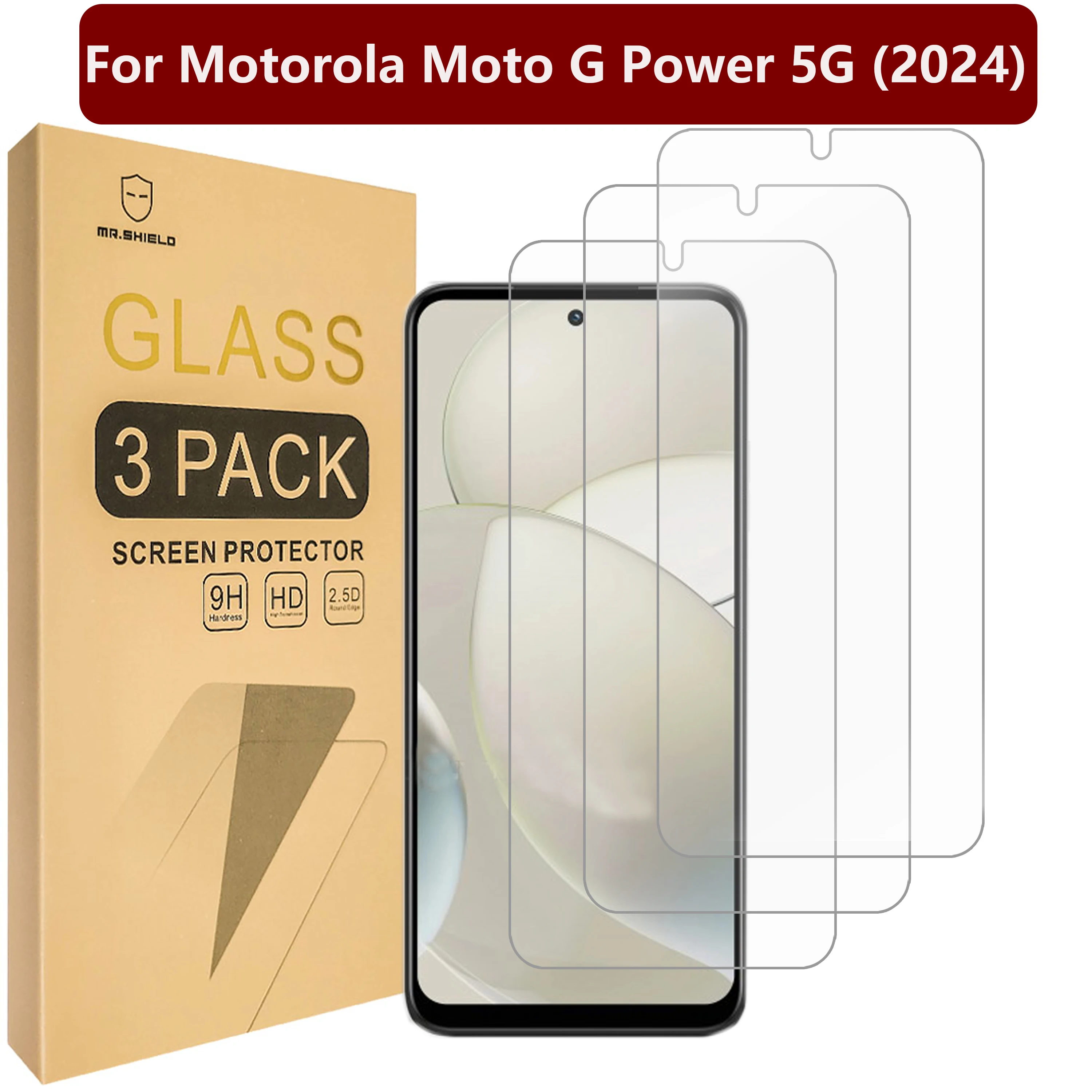 

Mr.Shield Screen Protector Compatible with Motorola Moto G Power 5G (2024) [Tempered Glass] [3-Pack] [9H Hardness]