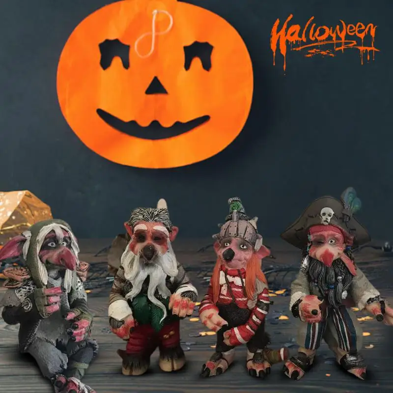 

Resin Dwarfs Statue Garden Accessories Horrifying Elf Statue Halloween Garden Decoration Lawn Mini Resin Ornament Dropship
