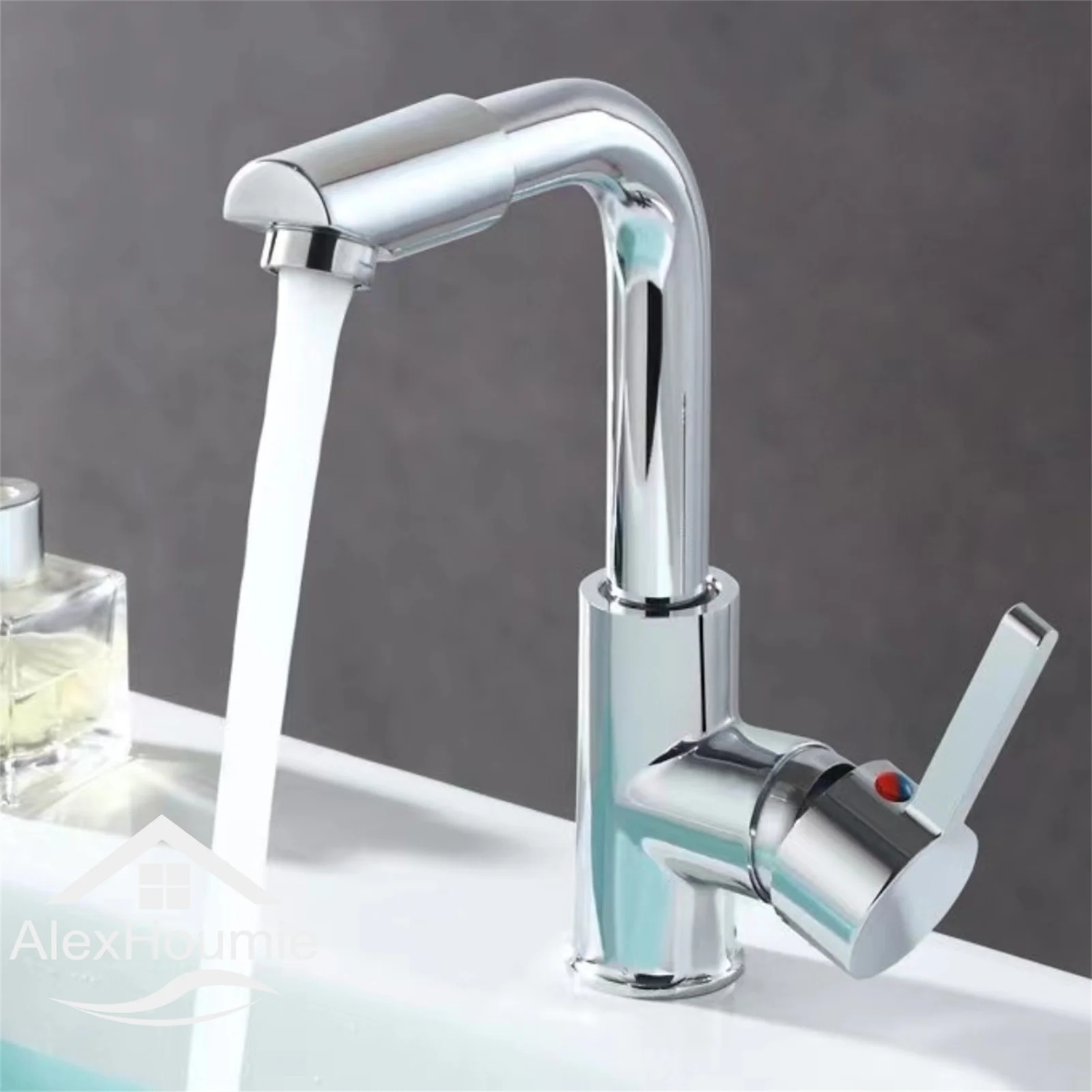 Bathroom Basin Faucets Cold and Hot Water Mixer Basin Sink Tap Chrome Water Kitchen Faucet Bathroom Vessel Sink Tap