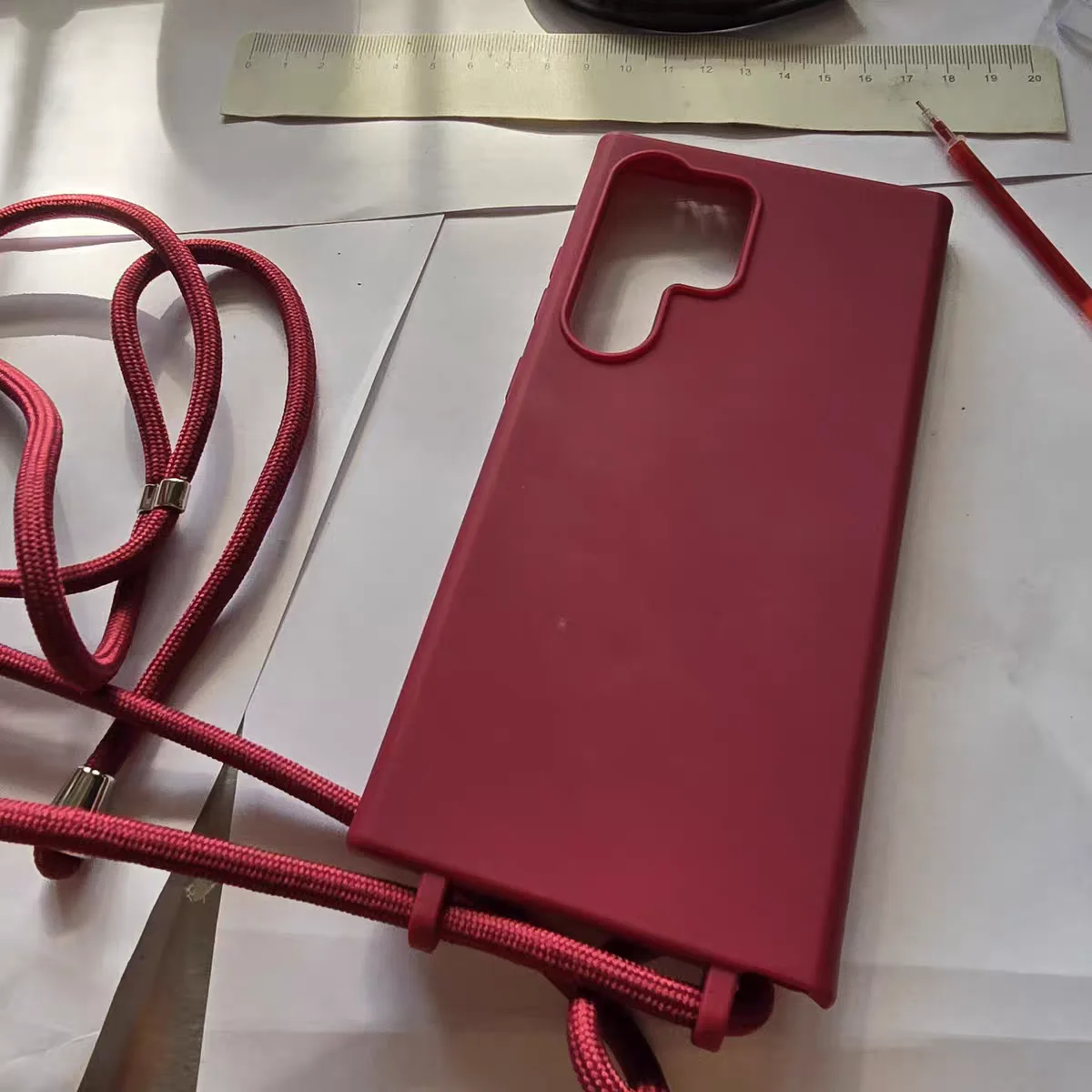 Matte Silicone Crossbody Necklace Strap Bumper Case