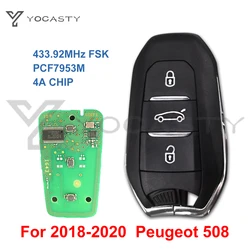 YOCASTY 3 Buttons Smart Car Key For Peugeot 208 301 3008 5008 Traveler Expert Citroen C3 C4 Keyless Go Car Key 433MHz 4A Chip