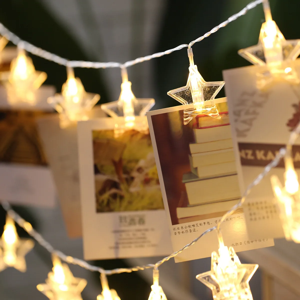 

2M 3M 6M Five-pointed Star Photo Clip LED String Lights Wedding Bedroom Decoration Holiday Lighting Fairy Christmas Decor NEW
