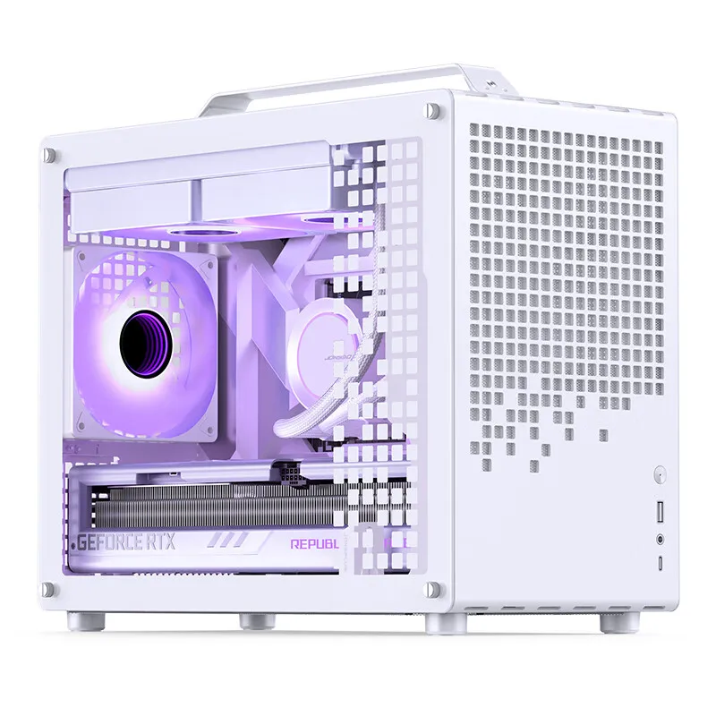 Jonsbo Z20 Tragbares Computergehäuse MATX Mini-ITX-Gehäuse, unterstützt SFX/ATX-Netzteil Typ C Gen2 20L MINI Desktop-PC-Gehäuse