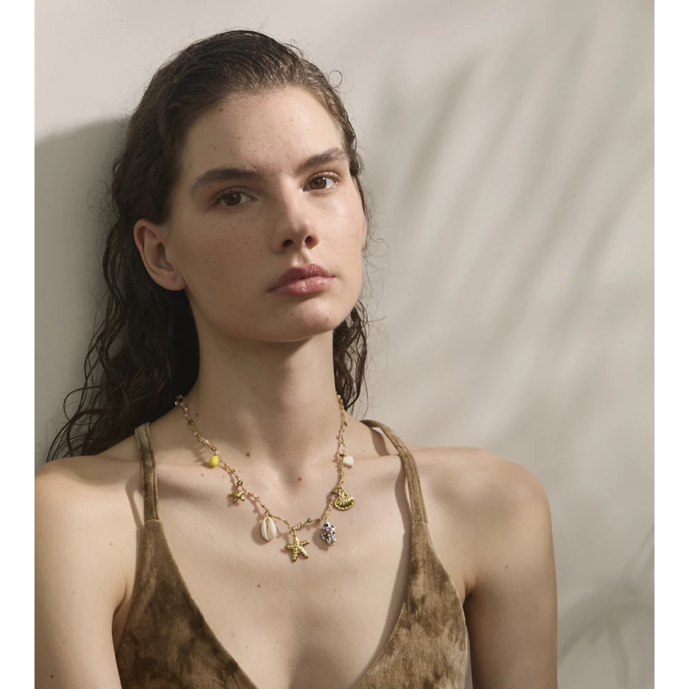 Yhpup Jewelry Stainless Steel Golden Collar
