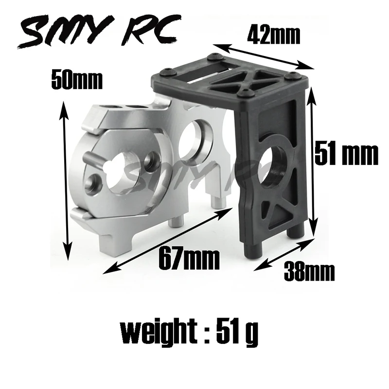 Support Moteur En Aluminium Pour Voitures RC HSP, Hobao, ZD Racing 1/8 Et 1/10 - Titane Gris