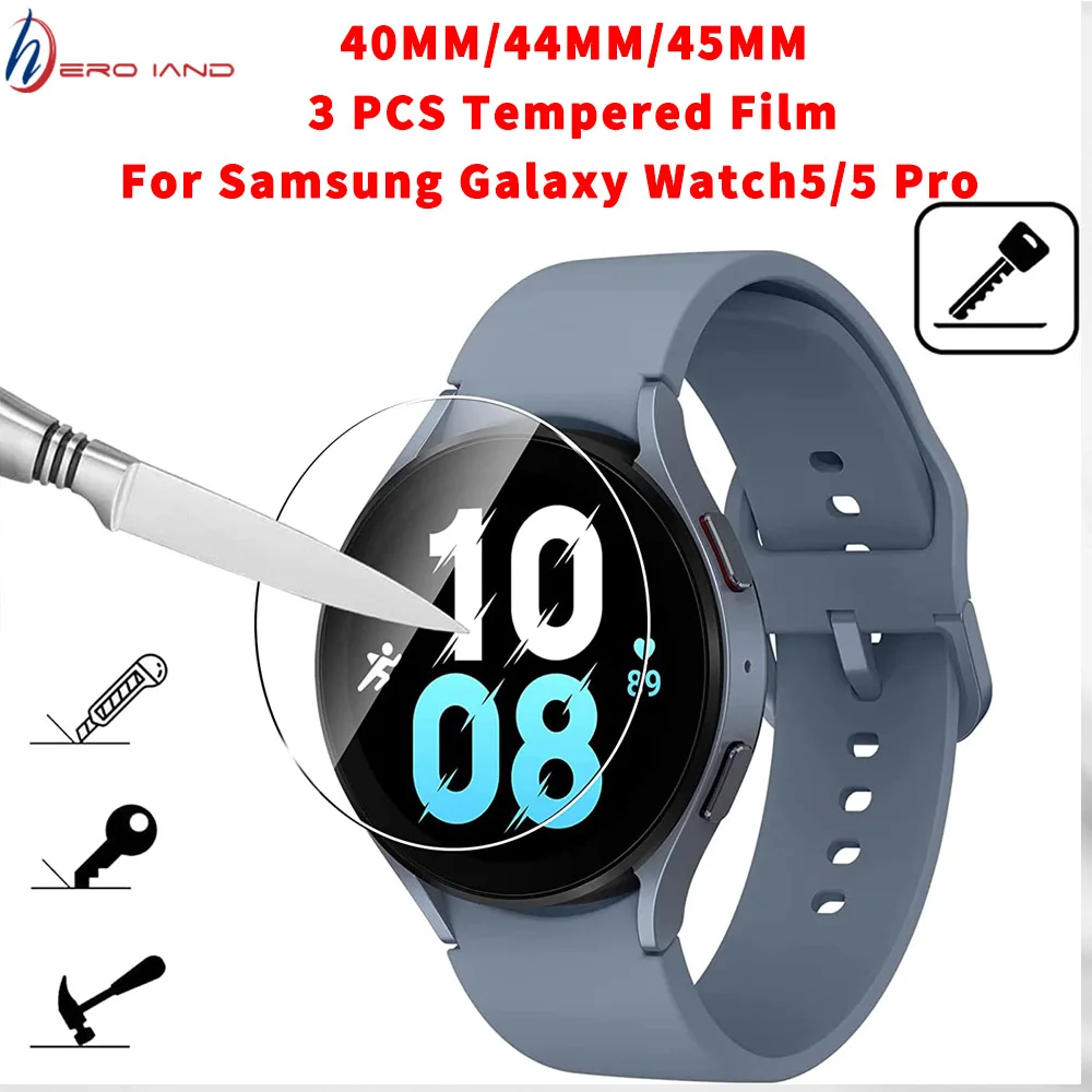 

3Pcs Tempered Glass Protector For Samsung Galaxy Watch5 40mm 44mm Screen Film on For Galaxy Watch 5 Pro 45mm