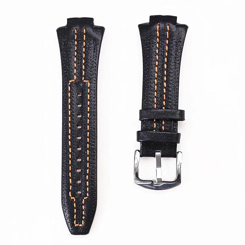 Cowhid Pulseira de Relógio para Seiko Sportura Snl029p2 Snl021p1 Snl595p2 Snl017p1 Pulseira de Interface Convexa Masculina 27x15 mm - Image 2