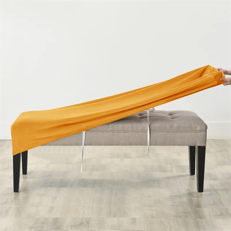 Luxurious Velvet Long Bench Cover - Stretchable and Soft Rectangle Elastic Chair Cover