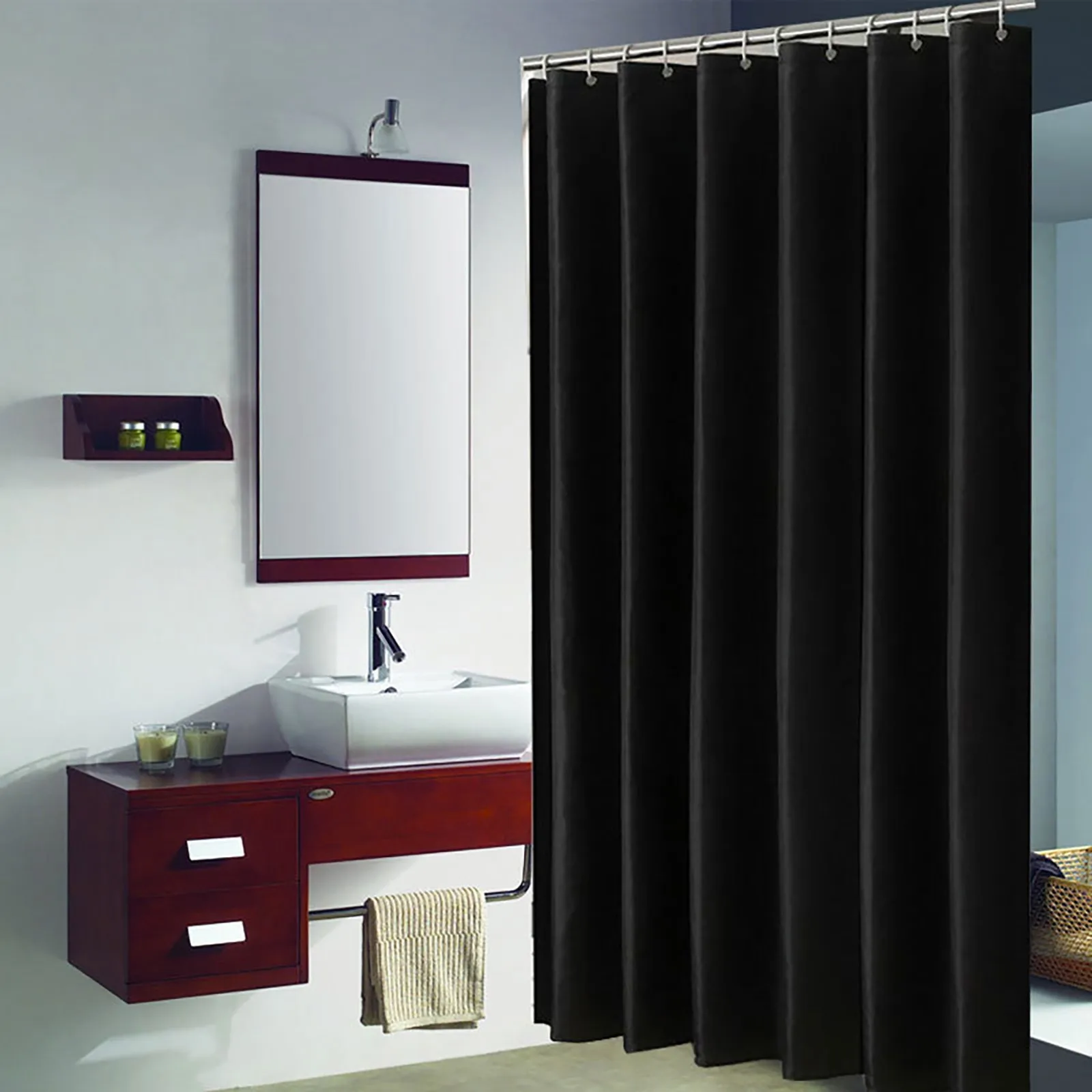 Turkish-Shower-Curtain-Bathroom-Solid-Color-Shower-Curtain-Set-Bath ...