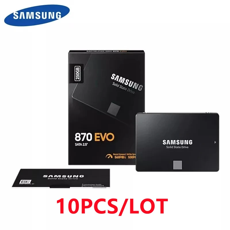 Samsung disco duro interno de estado sólido, 870 EVO, 250GB SSD, SATA3, 2,5 pulgadas, de para ordenador portátil, 10 unids/lote| - AliExpress