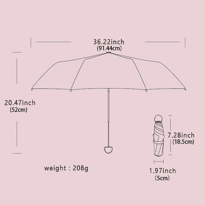 Mini Sunshine Umbrella Pocket UV Resistant