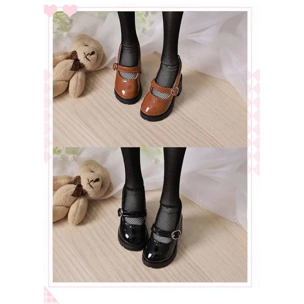 Fashion Thick Sole Bjd Doll Shoes High Heels Round Toe Doll Leather Shoes 6cm* 3cm Casual Wear 1/4 Doll Shoes DIY Toys