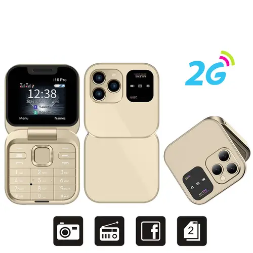SERVO Mini Flip Mobile Phone 4G/2G Cellular 1.77" Diaplay Speed Dial Flashlight Recorder FM Radio Dual SIM Foldable Cellphones - Image 14