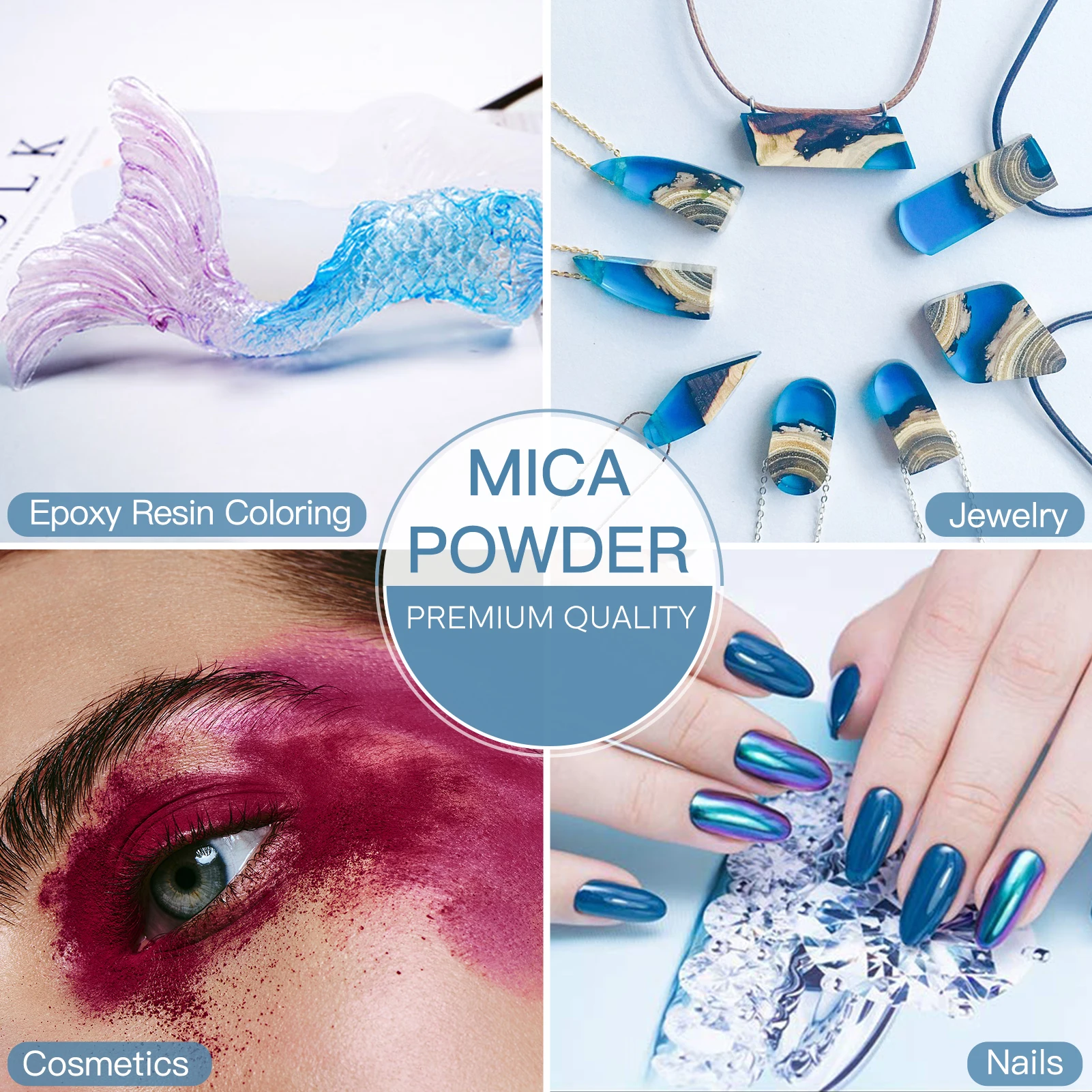 Mica Powder Color Set 24 Jars for Epoxy Resin, Pigment Powder for Soap  Making, Cosmetic Pigment, Colorant for Slime, Lip Gloss, Nail Polish 