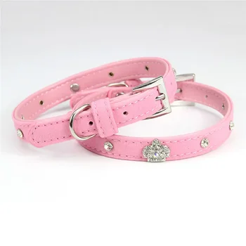Fashion Dog Cat Collar Rhinestone Crown Charm Decoration Pet Princess Collars for Dogs Puppy Leashes Supplies Accessories