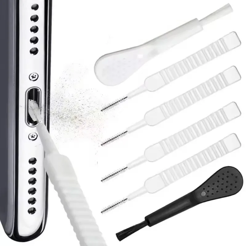 1/10개입 충전 포트 먼지 마개 및 청소 브러쉬 세트 (아이폰 17, 16, 15 Pro Max Plus, 삼성 S26, iOS 타입 C USB 클리너)