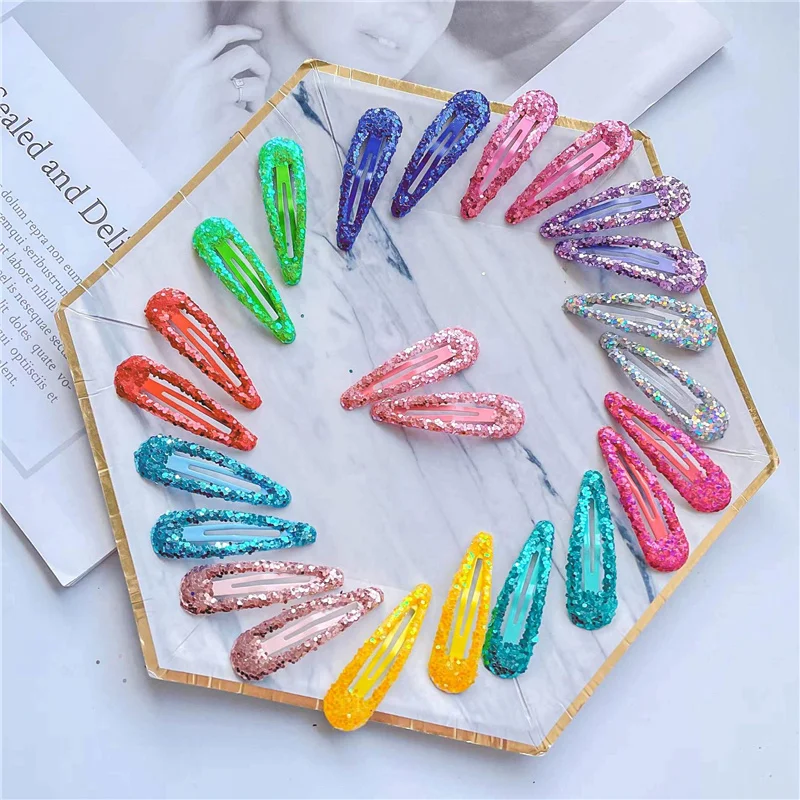 20Pcs/Lot Bling Hairpin Princess Hair Cute Sequin Thick Powder Sprinkled Hairclip Party Decoration Headwear