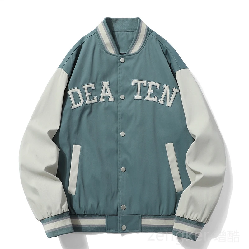 Embroidered baseball suit men's jacket fatigued tide collar spring and autumn street loose jacket 10XL 9XL mens jacket 3