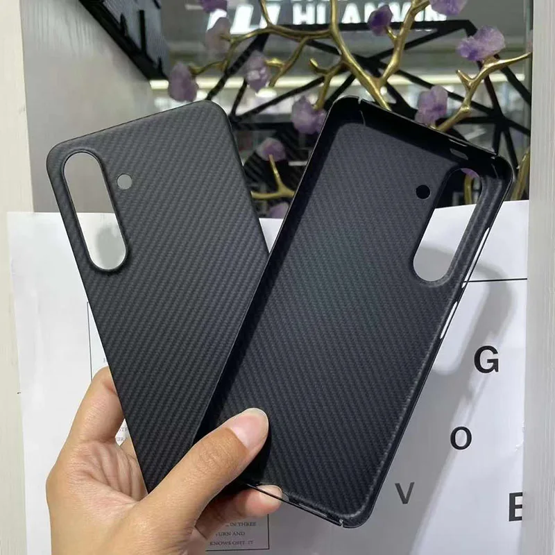 Case for Samsung Galaxy S24 S24+ Plus 600D Real Carbon Fiber Aramid Cell Mobile Phone Protective Cover Protection Shell 2
