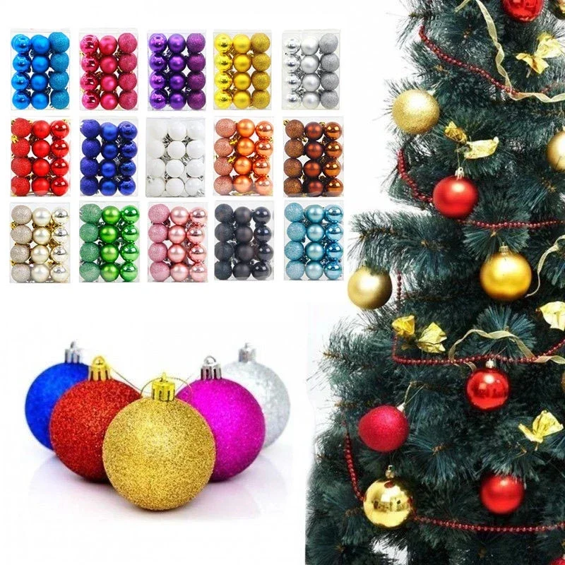 

3/4/6/8cm Christmas Balls Christma Tree Decor Hanging Ornament Christmas Decorations for Home Xmas Navidad Christmas Gift Balls