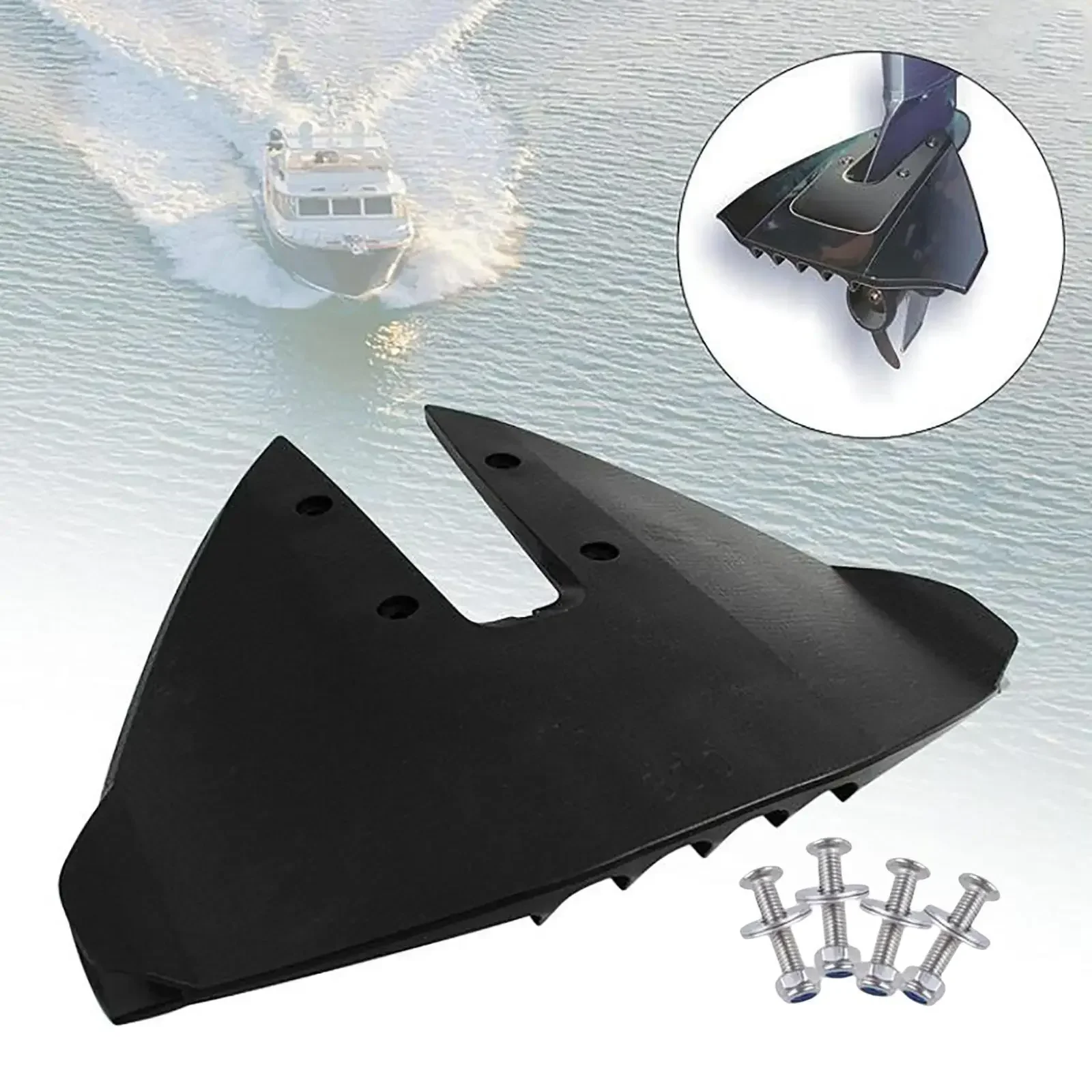 Akozon Hors-Bord Hydrofoil, Paire De 180mm/7.1in Hydrofoil Bateau Moteur Stabilisateur Enigne Composants Pour Hors-Bord Avec Boulon Écrou