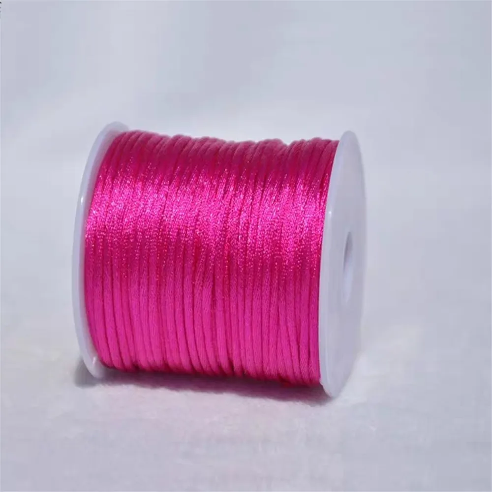 Description Picture 5 of item2mm 10-225meters/roll Chinese Knot Satin Cord Braided Silk Macrame Rope Thread Wire DIY Bracelets Making Findings Beading