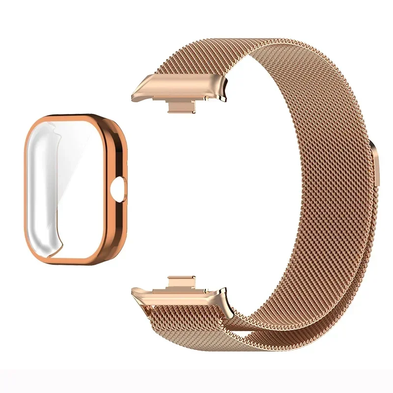 Milanese Magnetic Metal Watch Strap with TPU Case and Screen Protector