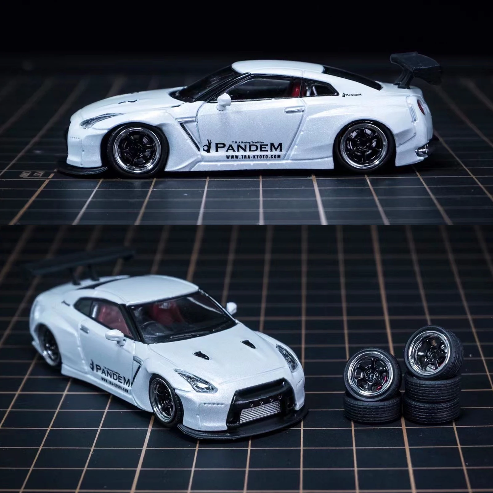 Microkiom 11.2mm 1/64 Car Model GT Series Modified wheel belt Metal shaft injection wheel Disc brake  (larger size) 2
