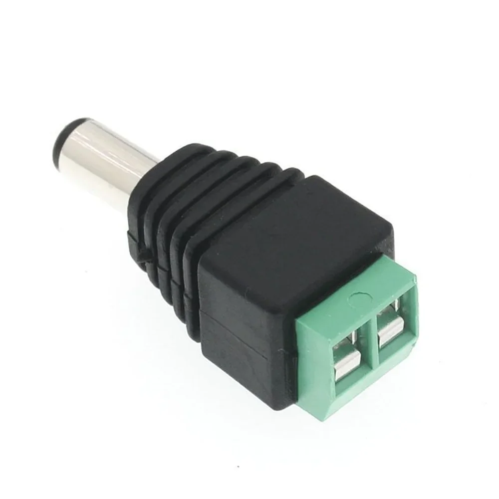 Male and Female Welding-Free DC Plug 5 Pairs 5.5*2.1mm Female Head Green Terminal Monitoring Power Plug Push-But